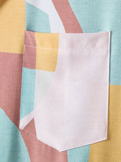 Asaph® | Abstract Color Block Print Shirt