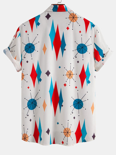 Ashok® | Atomic Geometric Print Button Up Shirt