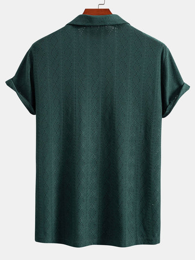 Macabeo® | Muscle Fit Diamond Texture Cuban Shirt