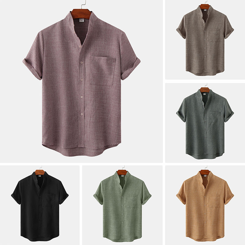 Joshua® | Solid Color Men'S Shirt Made Of Cotton Linen