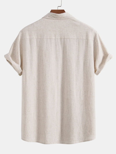 Jeremías® | Linen Rayon Blend Button Up Shirt & Wrinkle Textured Straight Leg Pants