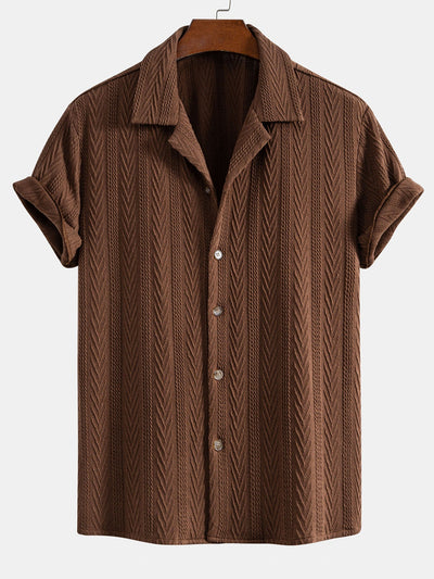 Benito® | Texture Jacquard Cuban Shirt & Wrinkle Textured Straight Leg Pants