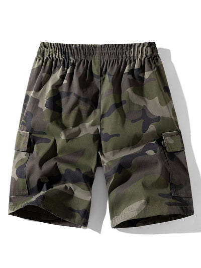Eusebius | Camouflage Drawstring Cargo Shorts