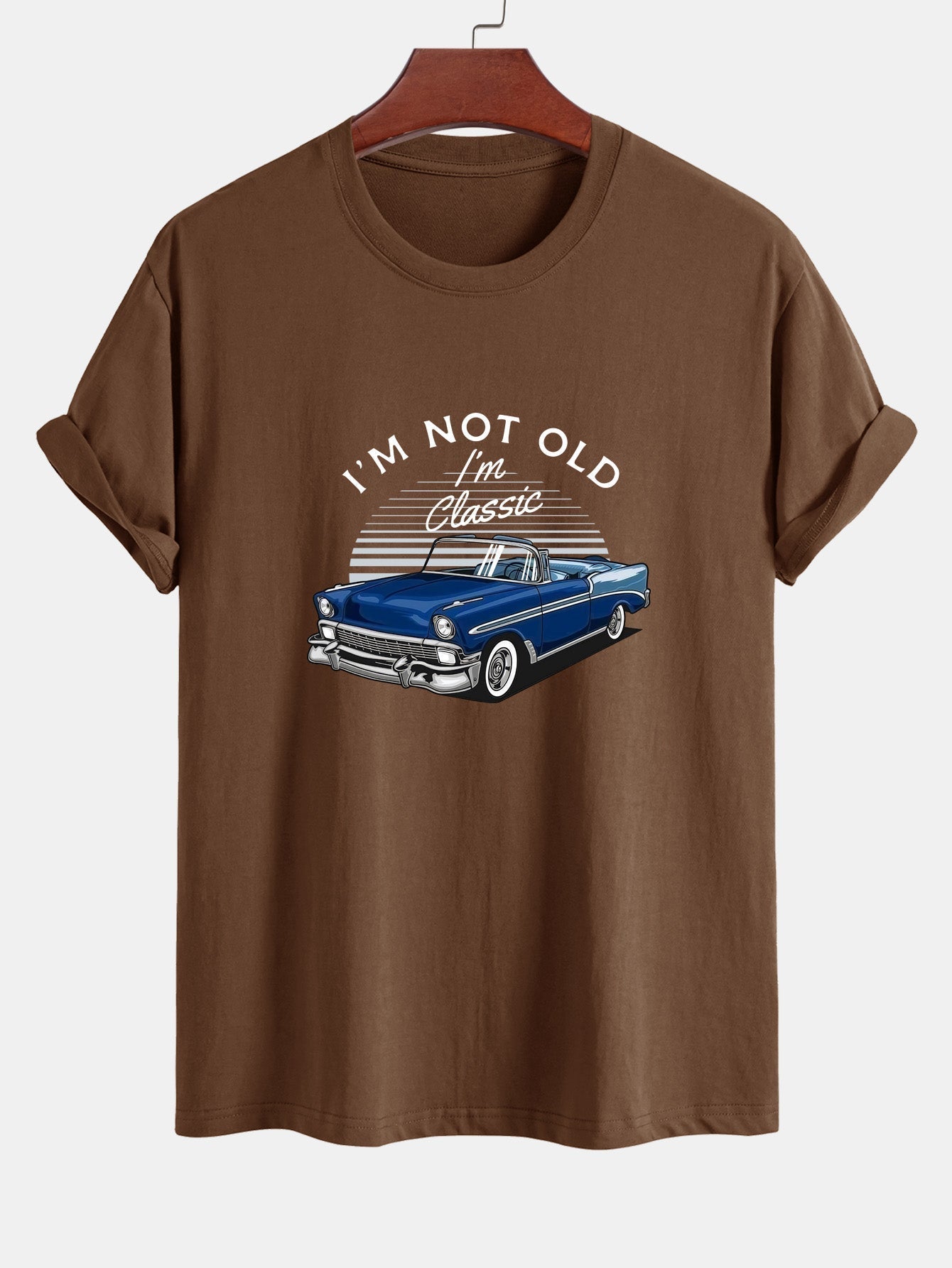 Mencio® | Car Slogan Print Cotton T-Shirt