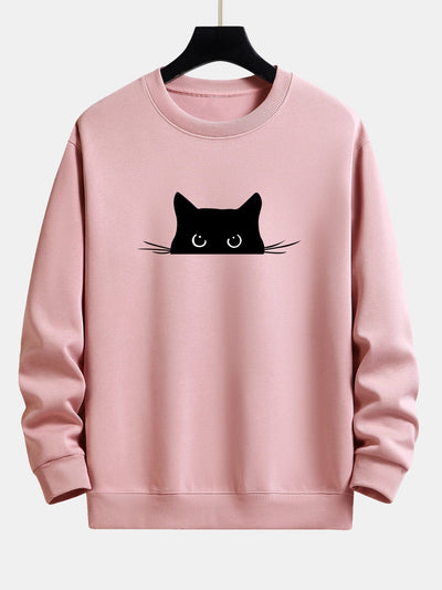 Federico® | Black Cat Print Relax Fit Sweatshirt