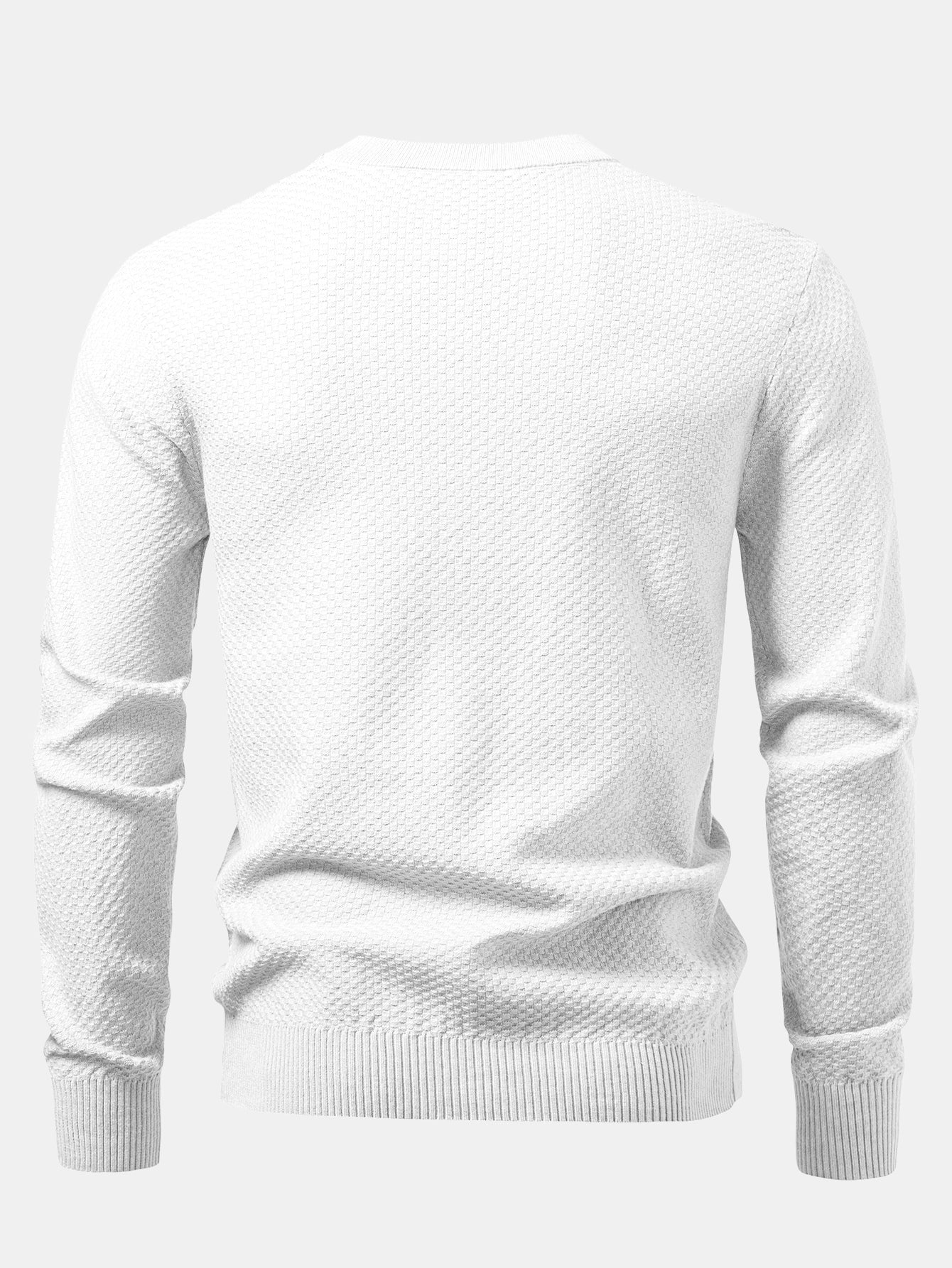 Anselmo® | Checkerboard Textured Crew Neck Sweater