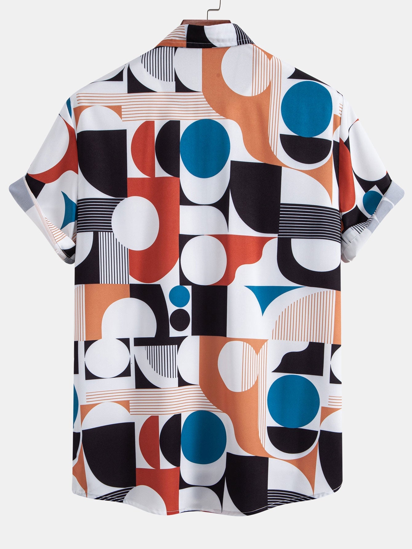 Rodrigo® | Color Block Geometry Print Button Up Shirt & Drawstring Swim Shorts