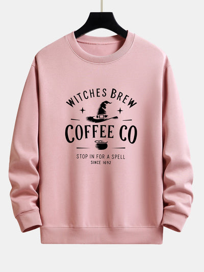 Bilal® | Witches Brew Coffee Halloween Print Relax Fit Sweatshirt