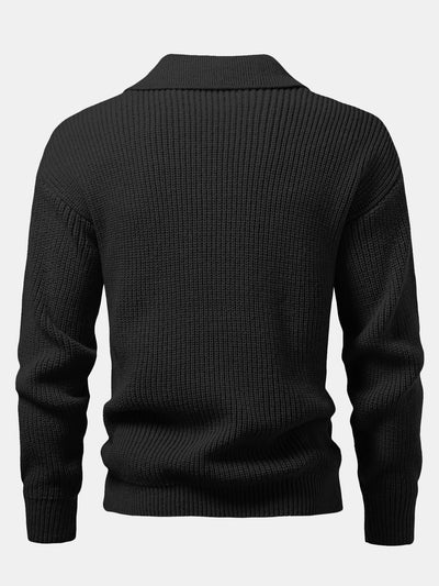 Adamari® | Long Sleeve Textured Knit Polo Shirt