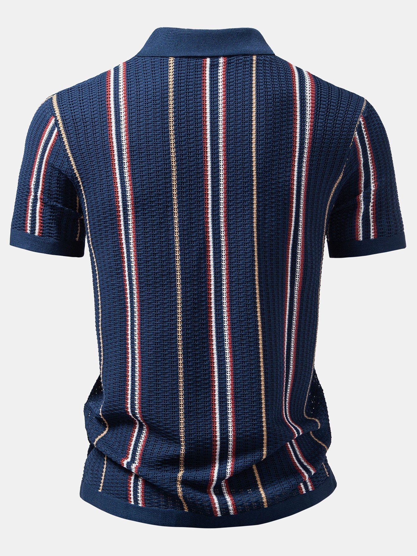 hola CROCHET STRIPED SHIRT WITH BUTTONS & STRAIGHT LEG LINEN PANTS