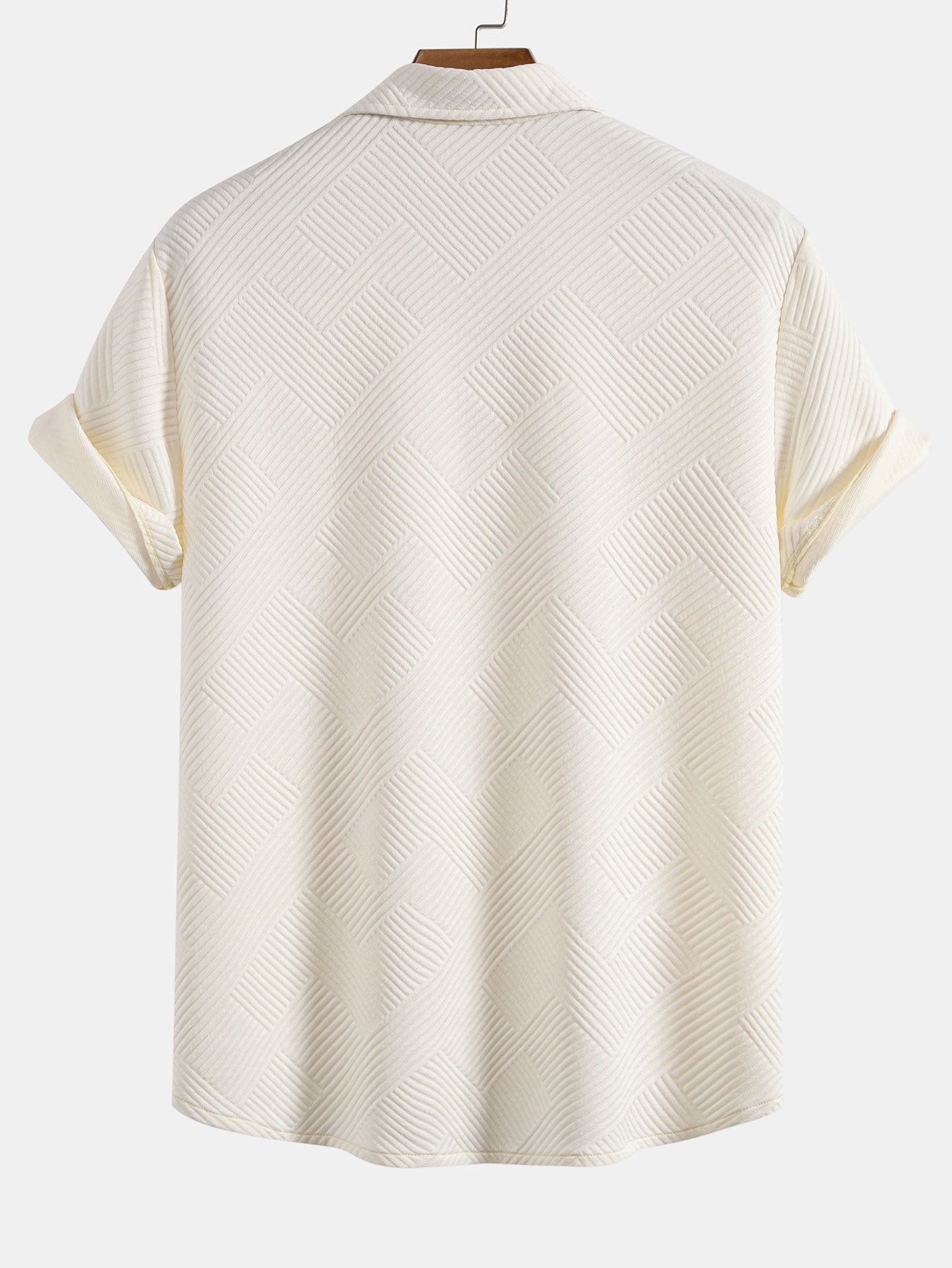 Amias® | Stripe Jacquard Button Up Shirt