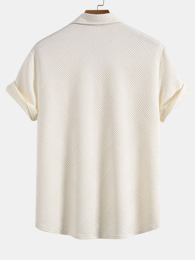 Amias® | Stripe Jacquard Button Up Shirt
