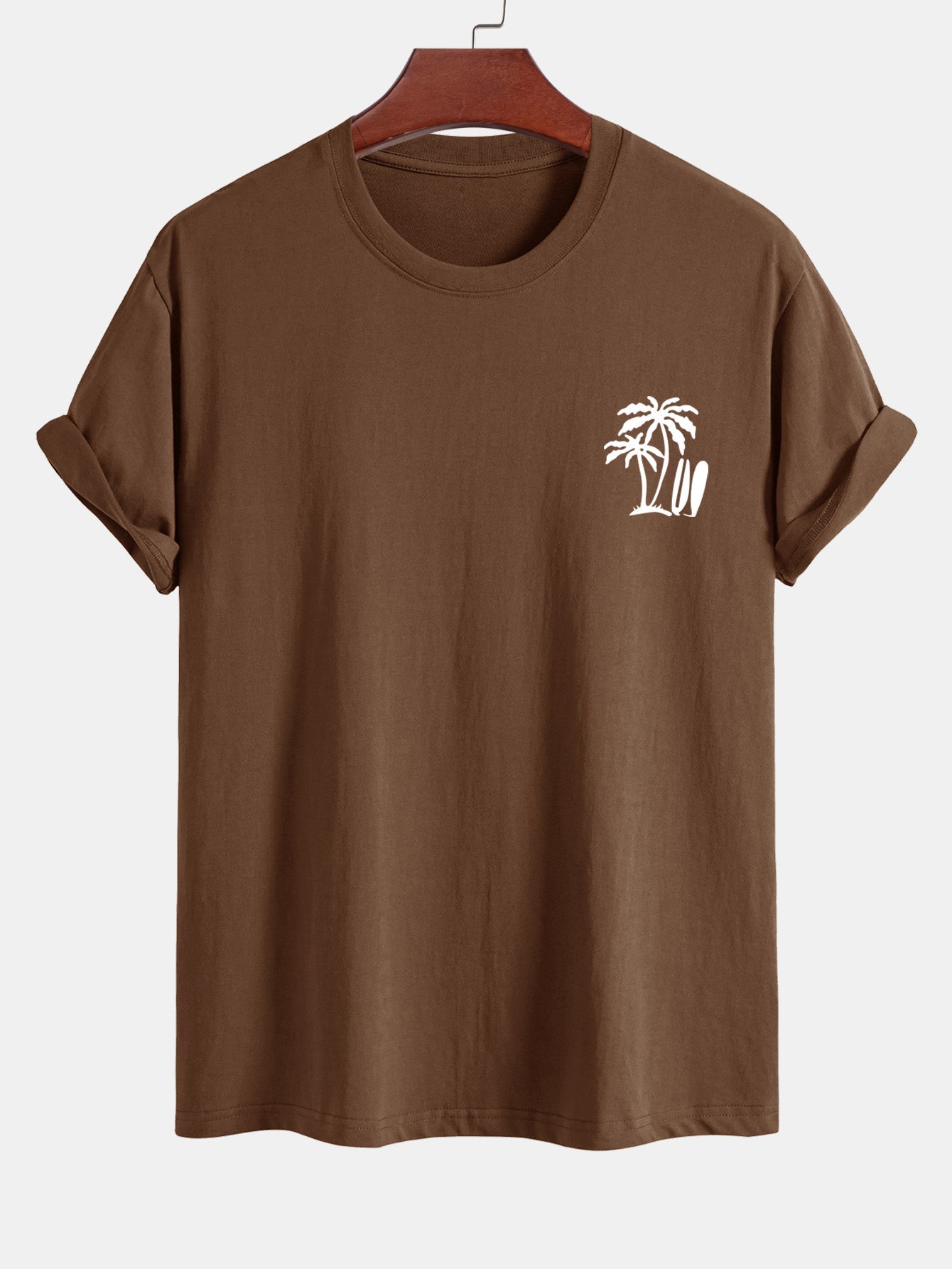 Darío® | Palm Tree Surfboard Print Cotton T-Shirt