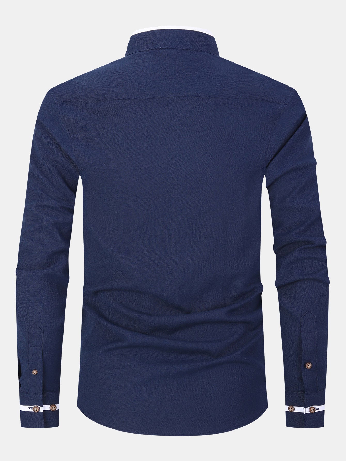 Gabino® | Long Sleeve Contrast Stand Collar Oxford Shirt