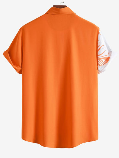 Maclovio® | Leaf Print Patchwork Button Up Shirt