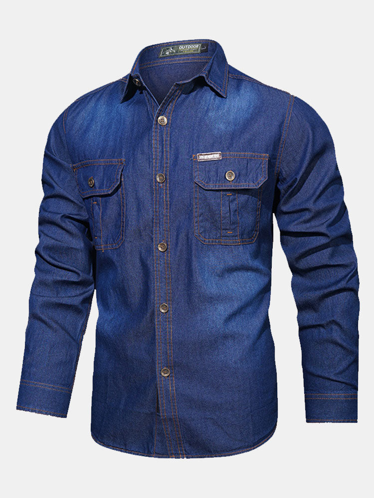 Fidel® | Washed Denim Shirt With Pockets