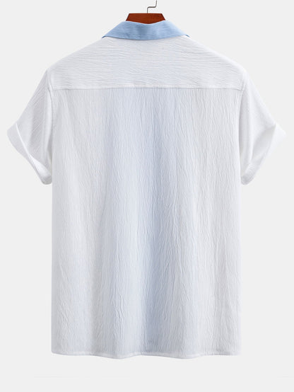Xenofonte® | Textured Contrast Cuban Shirt