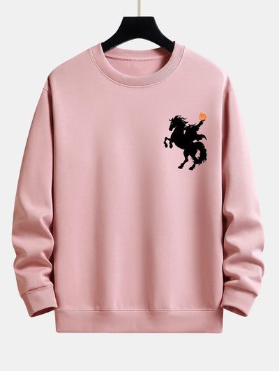 Cayetano® | Pumpkin Headless Horseman Print Relax Fit Sweatshirt