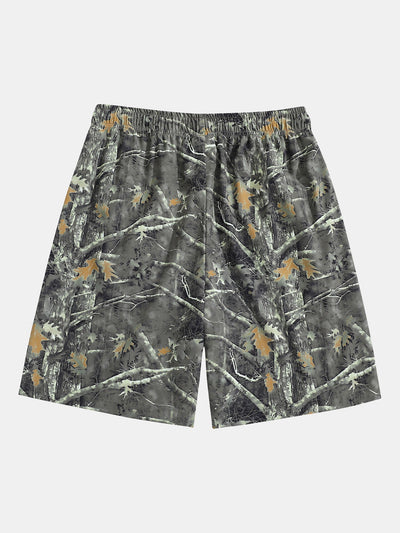 Zacchaeus | Forest Camo Print Drawstring Shorts