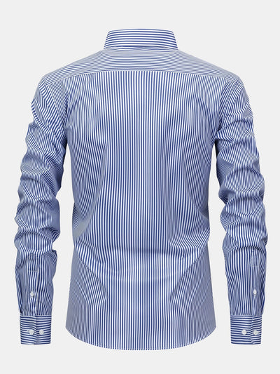 hola STRIPED LONG SLEEVE BUTTON-DOWN SHIRT