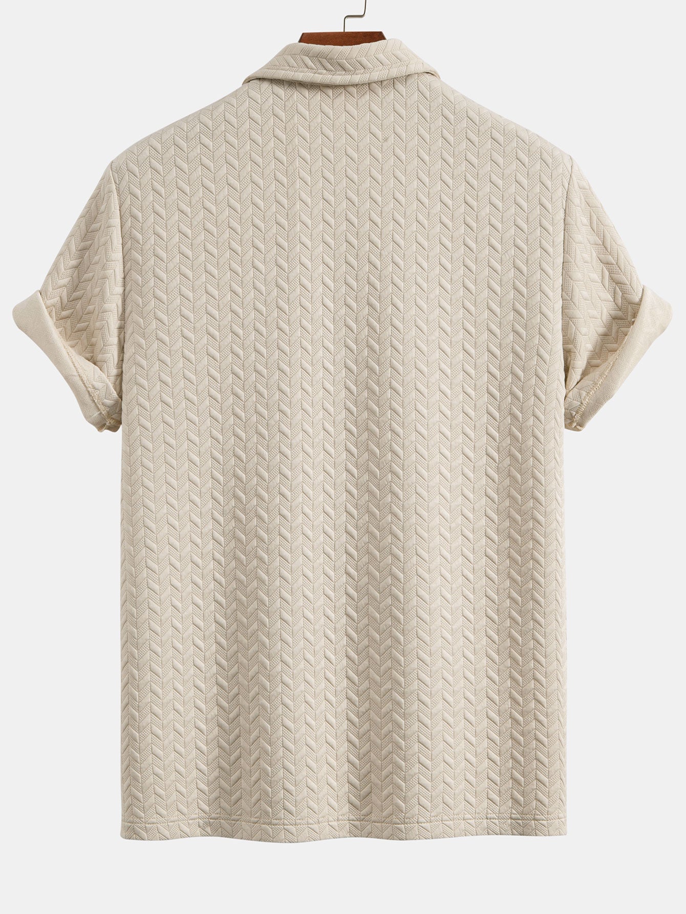 Celestino® | Short Sleeved Jacquard Textured Polo