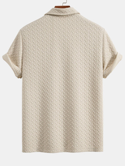 Celestino® | Short Sleeved Jacquard Textured Polo