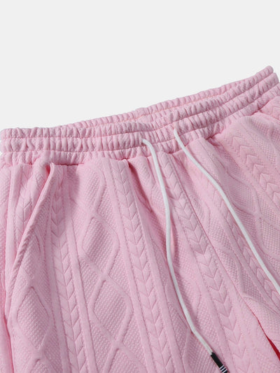 Ulises® | Twist Geometry Jacquard Button Up Shirt & Drawstring Shorts