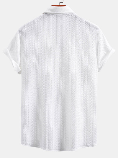 Asare® | Muscle Fit Jacquard Textured Shirt