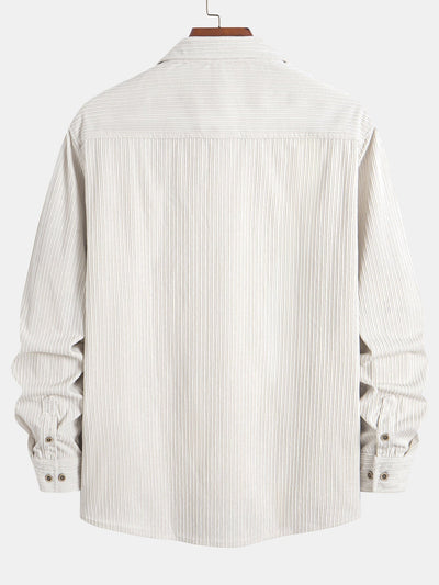 Kareem® | Long Sleeve Corduroy Pocket Button Up Shirt