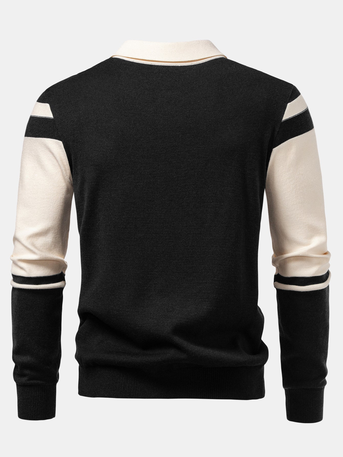 Alonso® | Long Sleeve Color Block Knit Polo Shirt