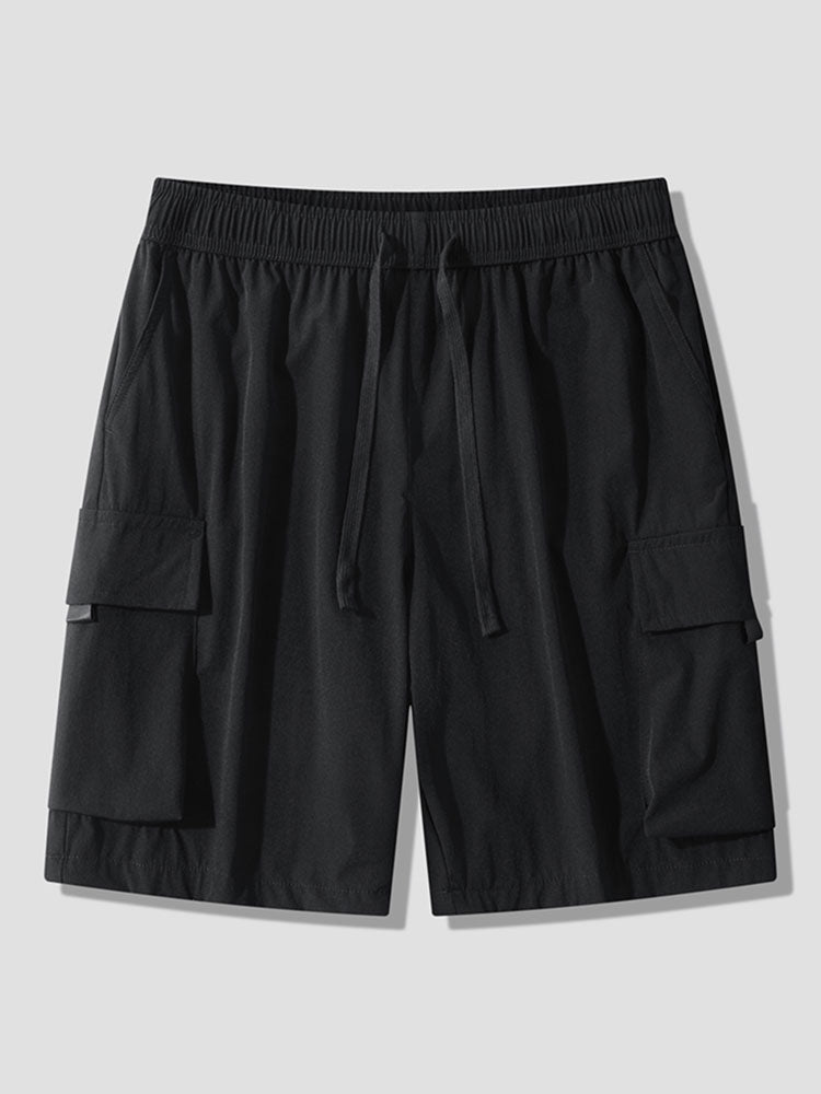Florentine | Solid Drawstring Cargo Shorts