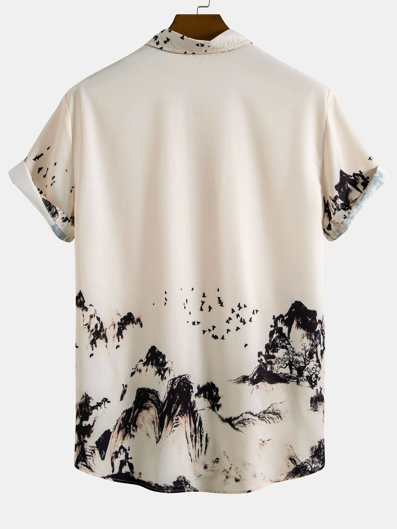 Facundo® | Ink Mountain Shirt & Man Mid Length Drawstring Swim Shorts