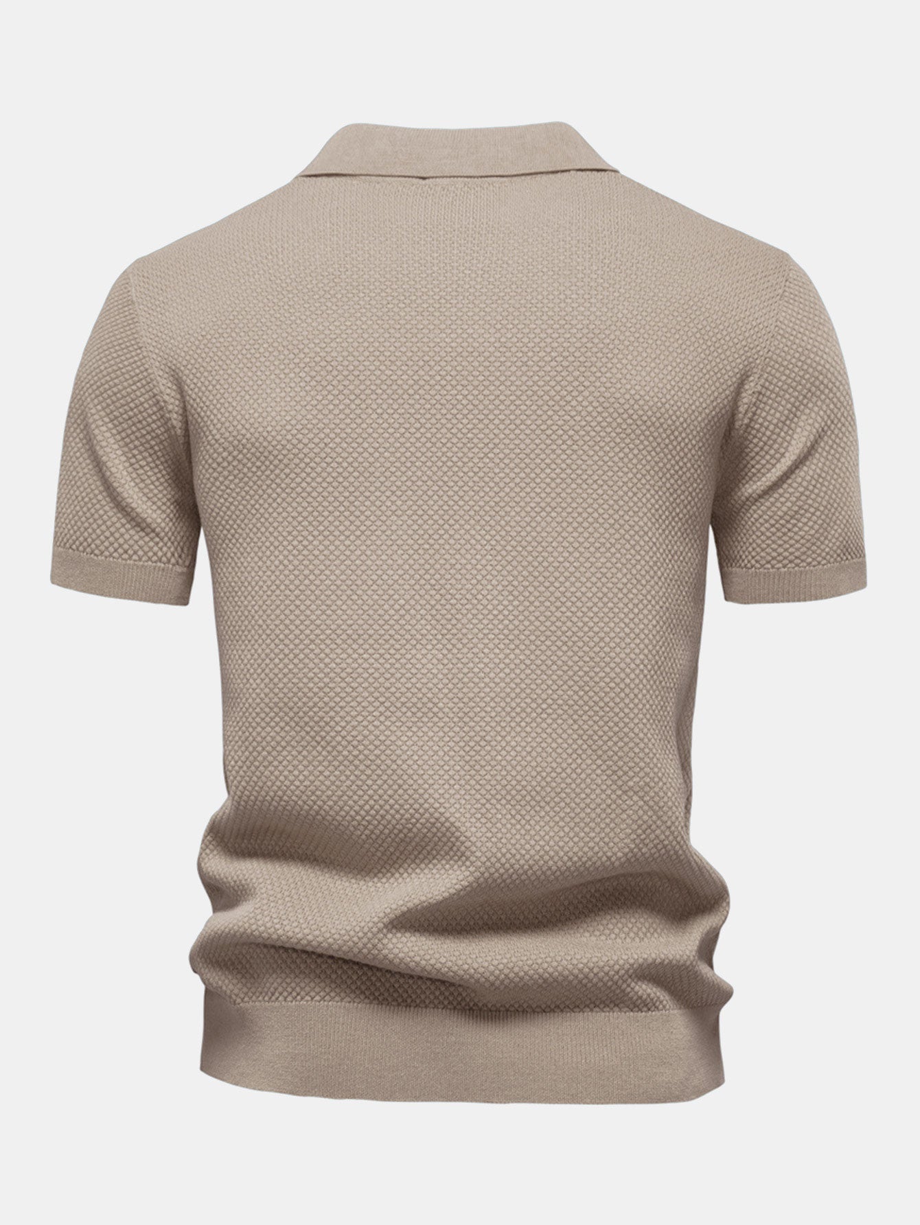 Jayden | Pineapple Texture Knit V Neck Polo Shirt