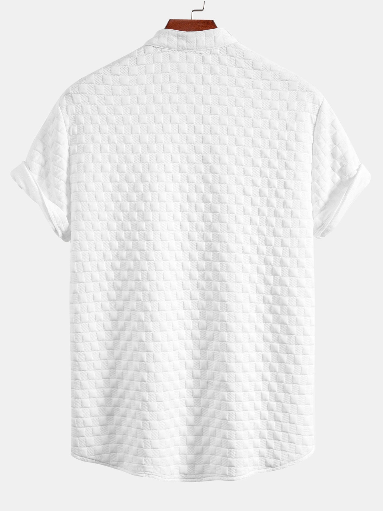 Jeffrey® | Checkerboard Stand Collar Shirt & Checkerboard Jacquard Shorts