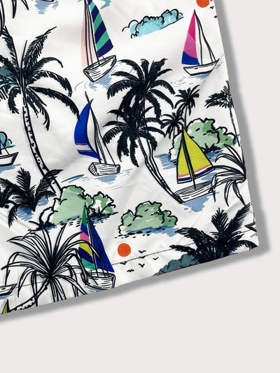 Bernardo® | Palm Tree Sailboat Print Swim Shorts