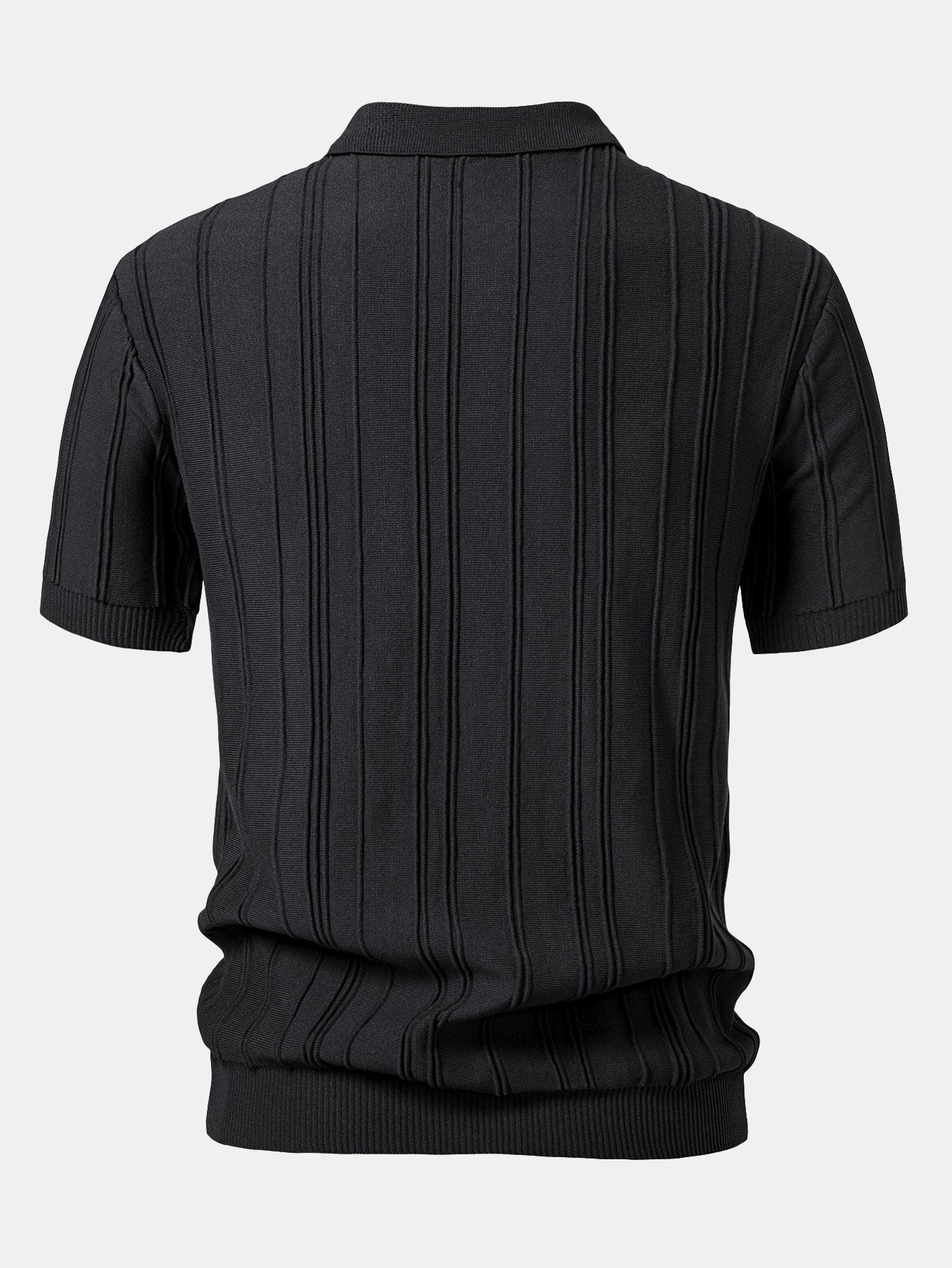Hunter | Stripe Jacquard Zipper Knit Polo Shirt