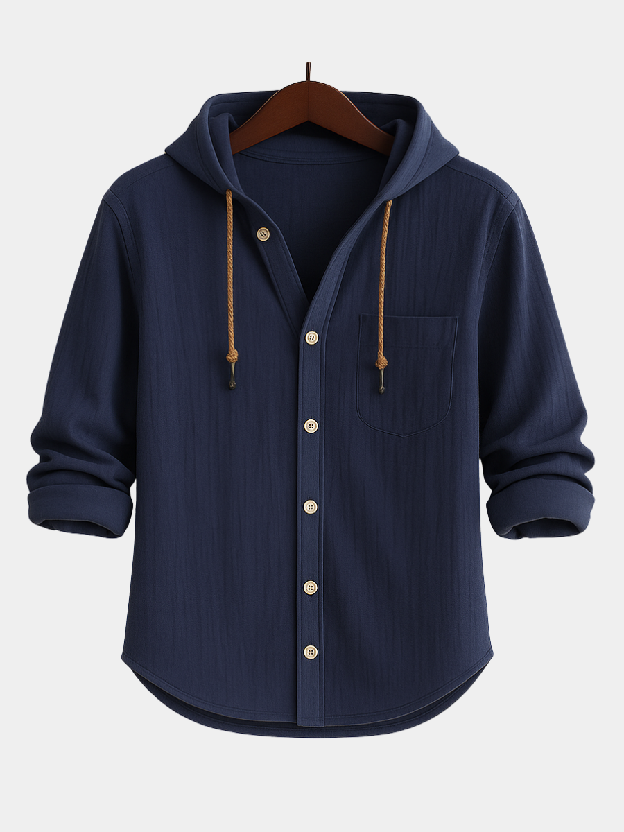 Roberto | LUXURY SOFT COTTON SHIRT WITH HOOD