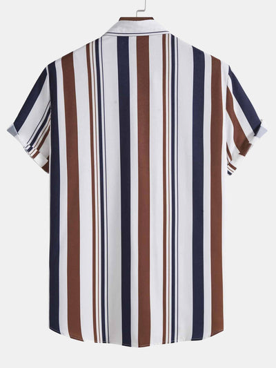 Kelvin® | Colored Striped Print Shirt & Swim Shorts