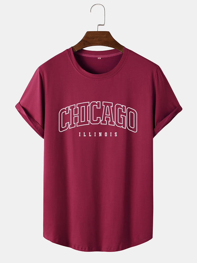 Abraham® | Chicago Print Arc Hem T-Shirt