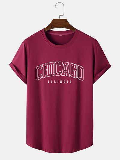 Abraham® | Chicago Print Arc Hem T-Shirt