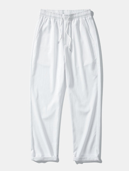 Jeremías® | Linen Rayon Blend Button Up Shirt & Wrinkle Textured Straight Leg Pants