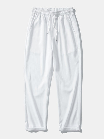 Jeremías® | Linen Rayon Blend Button Up Shirt & Wrinkle Textured Straight Leg Pants