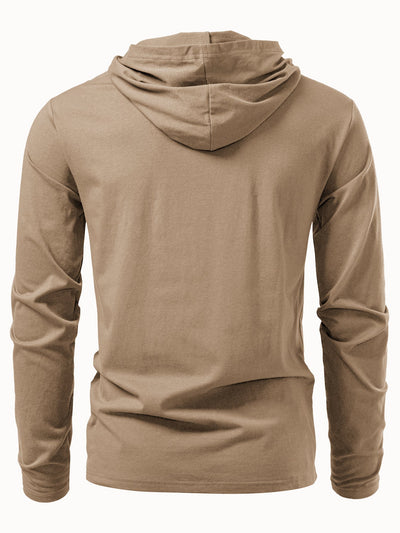 Lino® | Long Sleeved Cotton Hooded T-Shirt