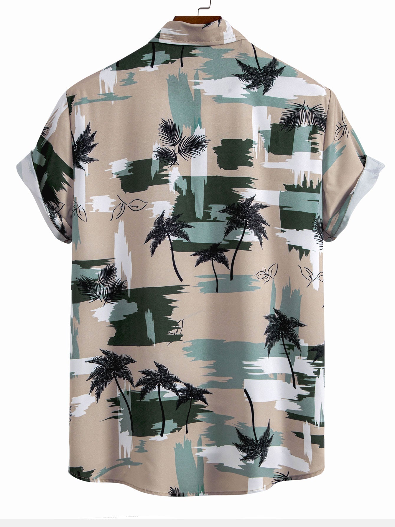 Gervasio® | Palm Tree Color Block Print Button Up Shirt
