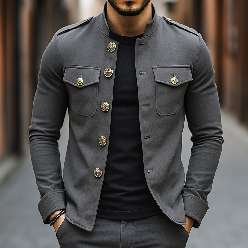 Sterling | Men's Vintage Casual Stand Collar Button Jacket