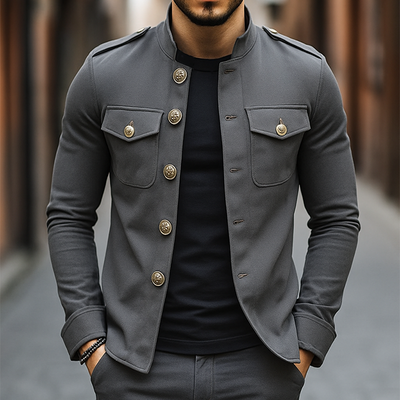 Sterling | Men's Vintage Casual Stand Collar Button Jacket