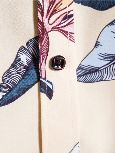 Alexei® | Tropical Plants Print Button Up Shirt