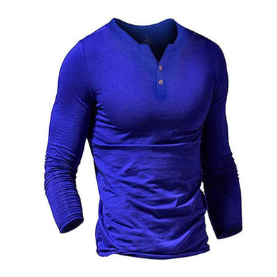 Men's solid color long sleeve T-shirt W