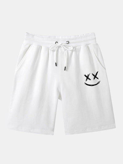 Leoncio® | Smiley Print Mid Length Shorts