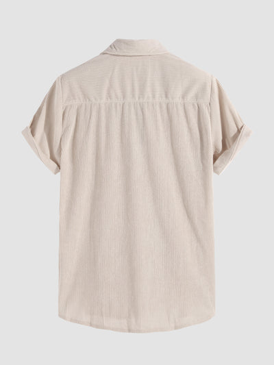 Aimeric® | Corduroy Button Up Short Sleeved Shirt